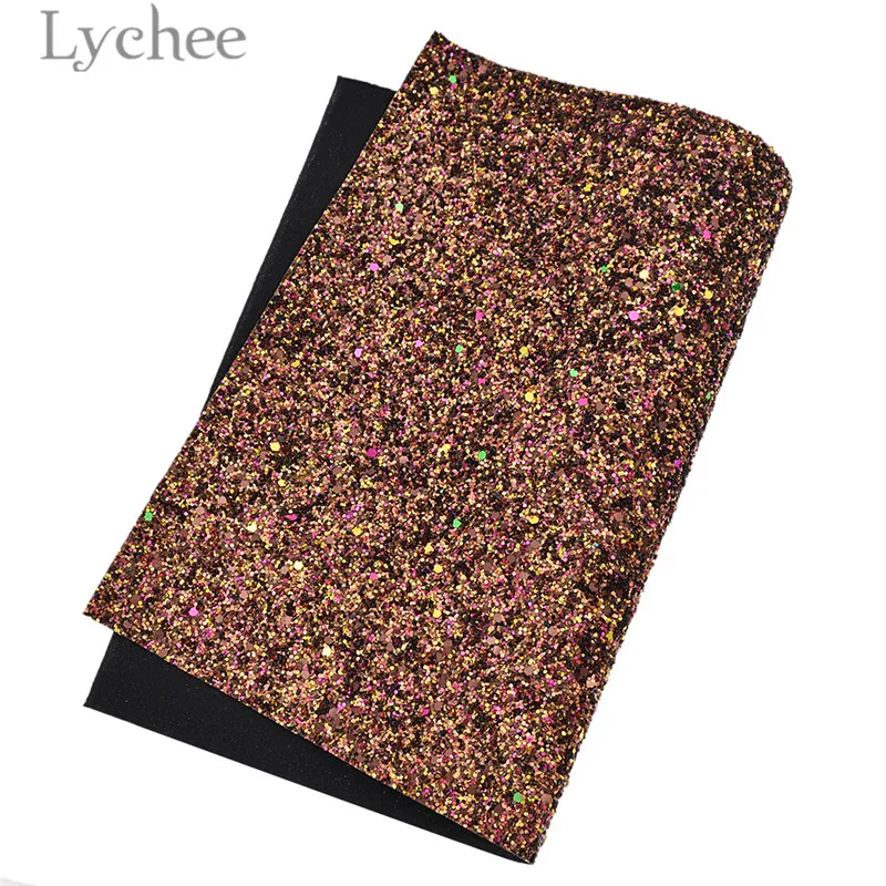 Lychee Life 29x21 см A4 Блестящие Блестки массивные искусственная кожа высокого качества Синтетическая Кожа DIY материал для сумок одежды