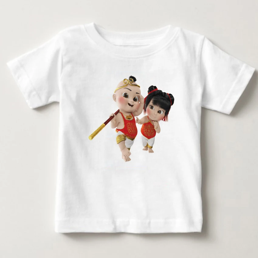 

Chinese style children's T-shirt new year's Eve doll T-shirt boy and girl cute T-shirt Sun Wukong doll children's T-shirt