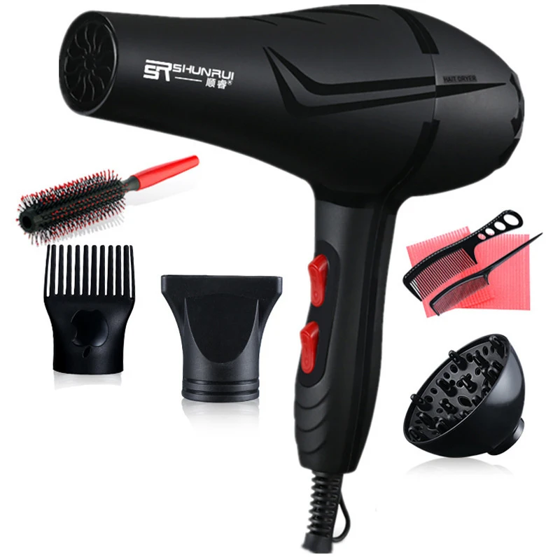 High Power Hair Dryer With Frosted Shell Blue Anion Quick Drying