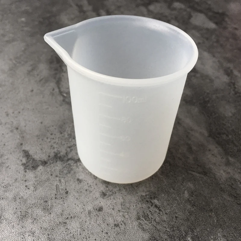 1х силиконовый мерный стаканчик, полимерная силиконовая форма 5*7 см, ручной работы, инструмент для изготовления ювелирных изделий, чашка из эпоксидной смолы со шкалой из кристаллов 100 мл