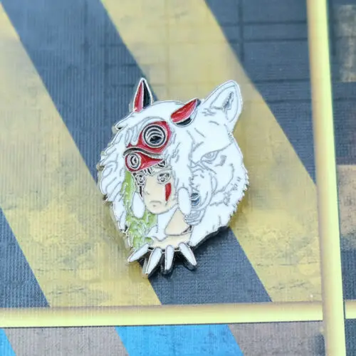 

Meononoke Hime Princess Mononoke San Metal Badge Backpack Brooch Pin Chest Keychain Cospaly Necklace 3.5cm