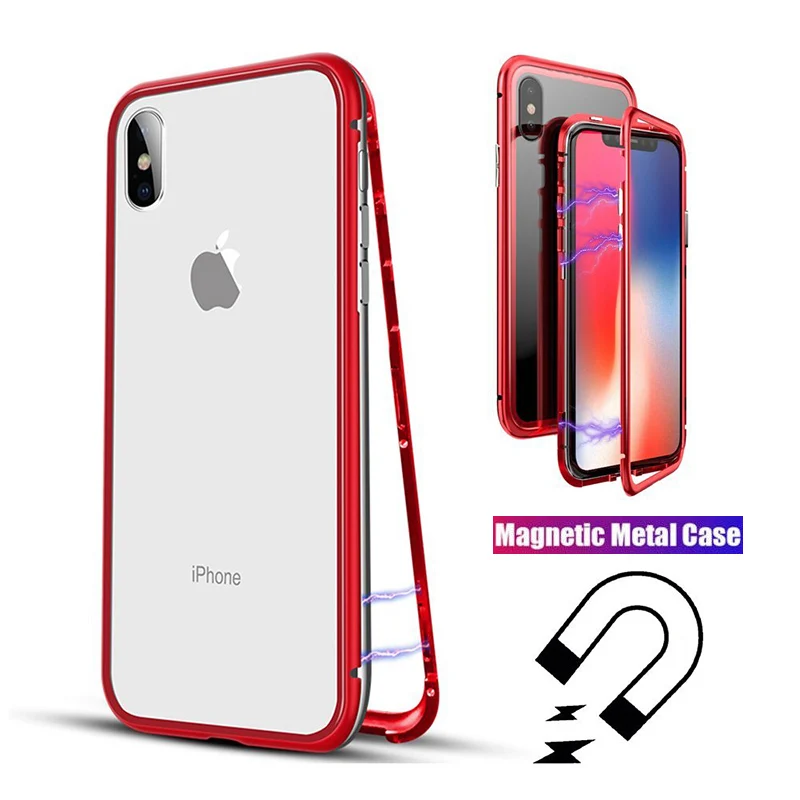 Magnetic-Adsorption-Metal-Case-for-iPhone-X-8-7-6-6s-Plus-Magneto-Cover-Full