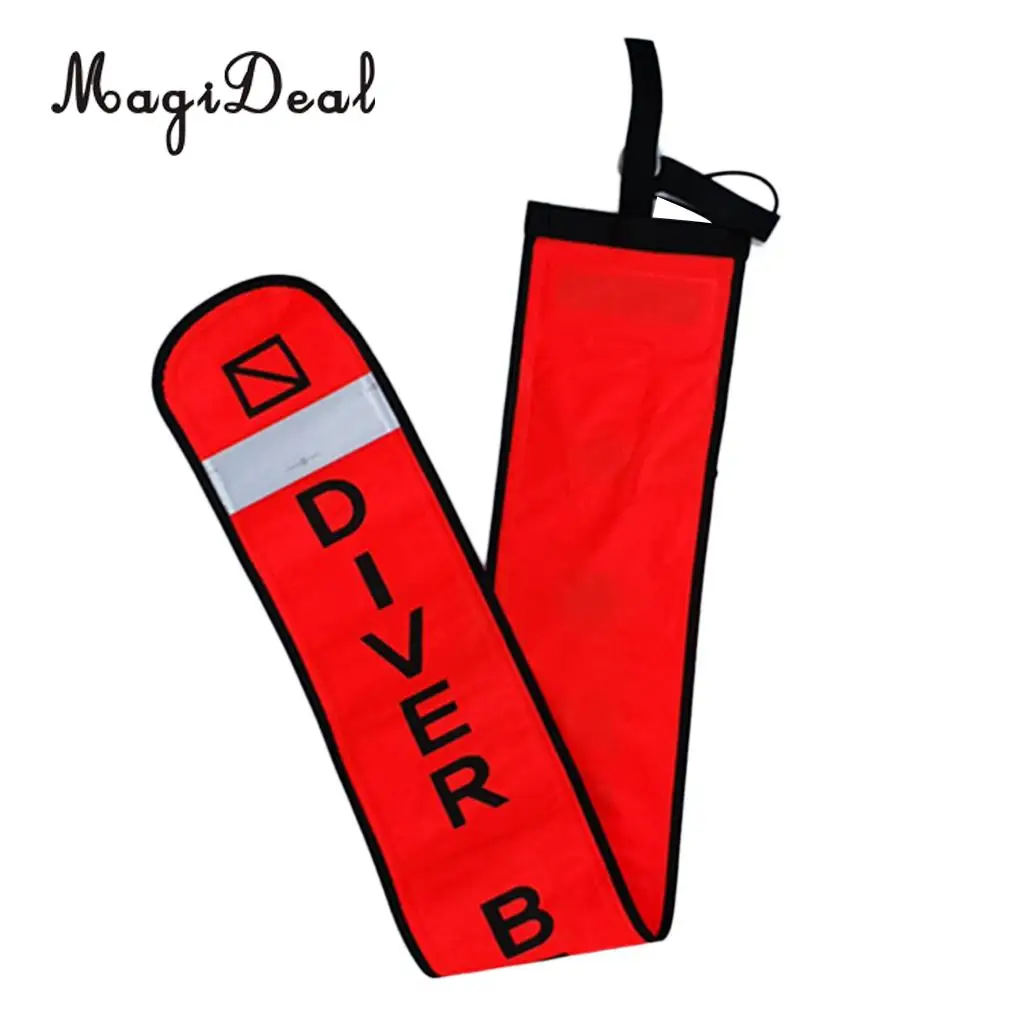 MagiDeal Scuba Diving Diver SMB Surface Marker Buoy Tube & Reflective Tape Fluo for SCUBA Snorkeling Surfing Dive Swimming