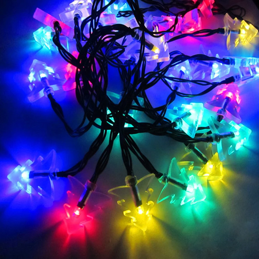 4.8M 20 lamp beads Christmas tree solar light string Wedding Christmas decorations neon lights