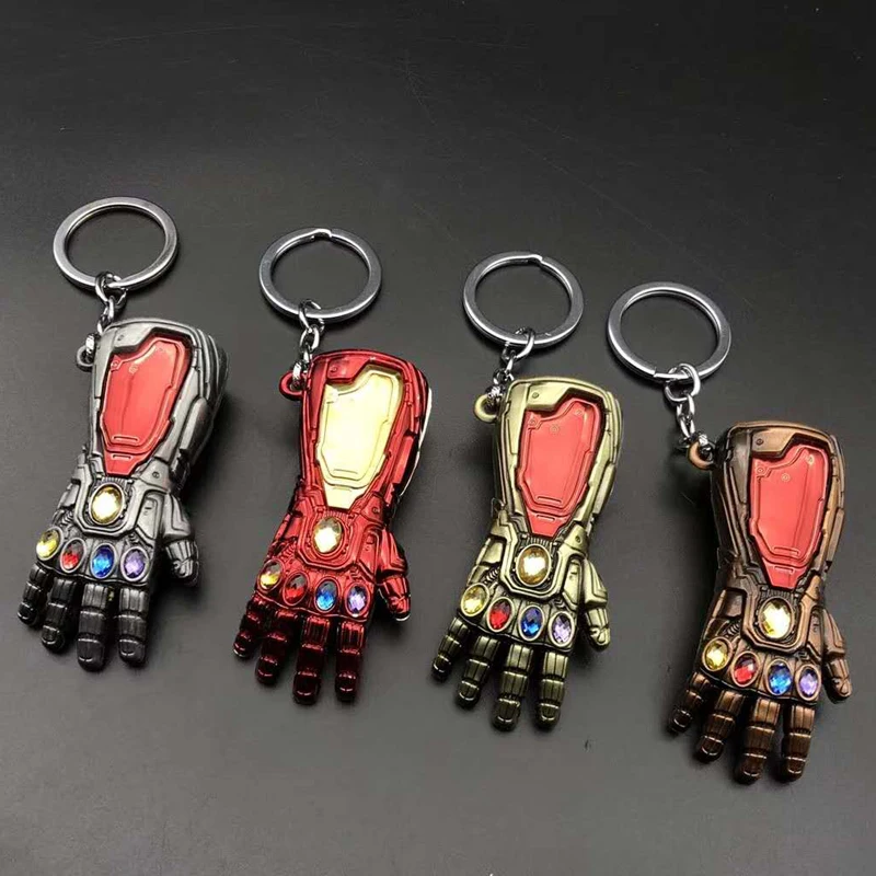 

Avengers Iron Man Infinity Gauntlet Metal Keychain Thanos Infinite Power Gloves llaveros For Men Movie Fans Souvenir Jewelry