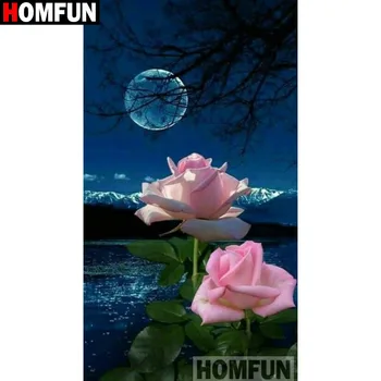 

HOMFUN Full Square/Round Drill 5D DIY Diamond Painting "Flower moon" 3D Embroidery Cross Stitch 5D Home Decor A15959