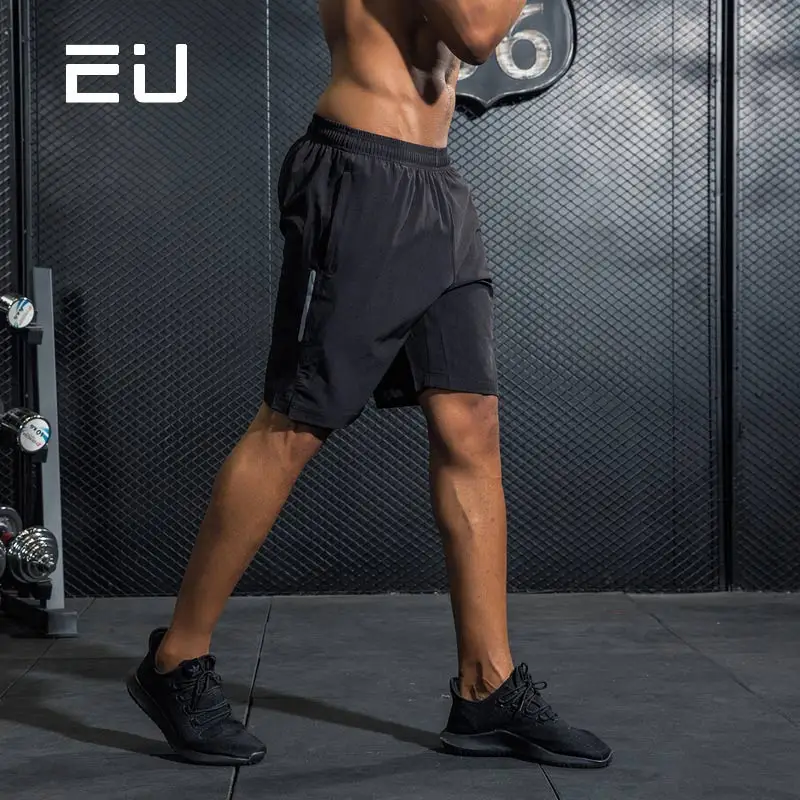 Buy EU Black Reflective Running Shorts Quick Dry Fit
