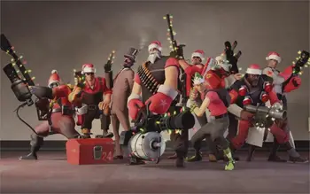 

Living room home wall decoration fabric poster Team Fortress 2 Christmas