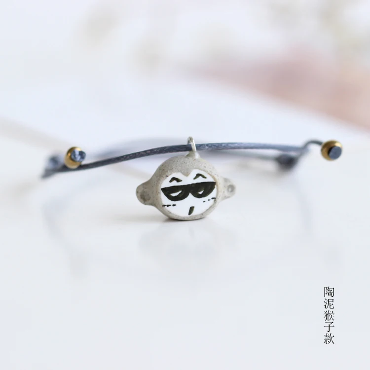 Новые милые Мультяшные керамические браслеты для женщины, девушка, возлюбленные в японском стиле ювелирные изделия ручной работы маленький браслет с рисунком кота Тоторо - Окраска металла: picture color