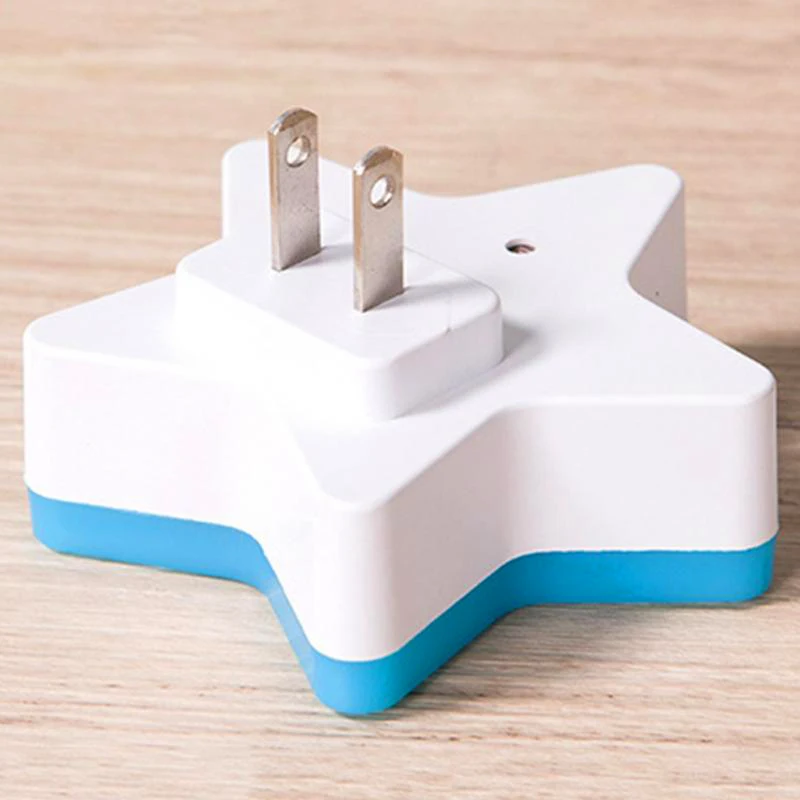 EU  US Plug LED Star Night Lights Wall Socket Bedside Lamp AC 220V 110V Lovely Light Control Children Room Feeding Night Lamps (9)