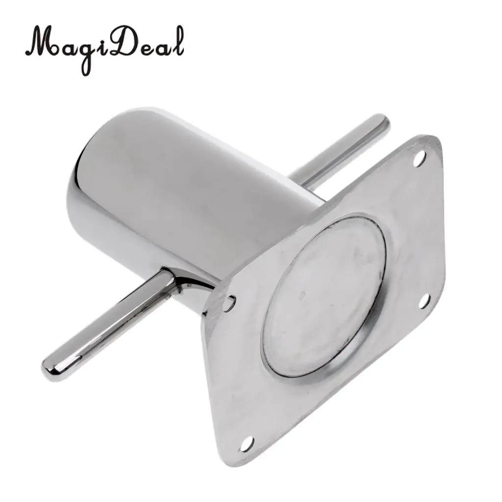 MagiDeal Polished Marine 316 Stainless Steel Single Cross Bollard Boat Yacht Mooring Cleat Hardware With Heady Duty Base Silver