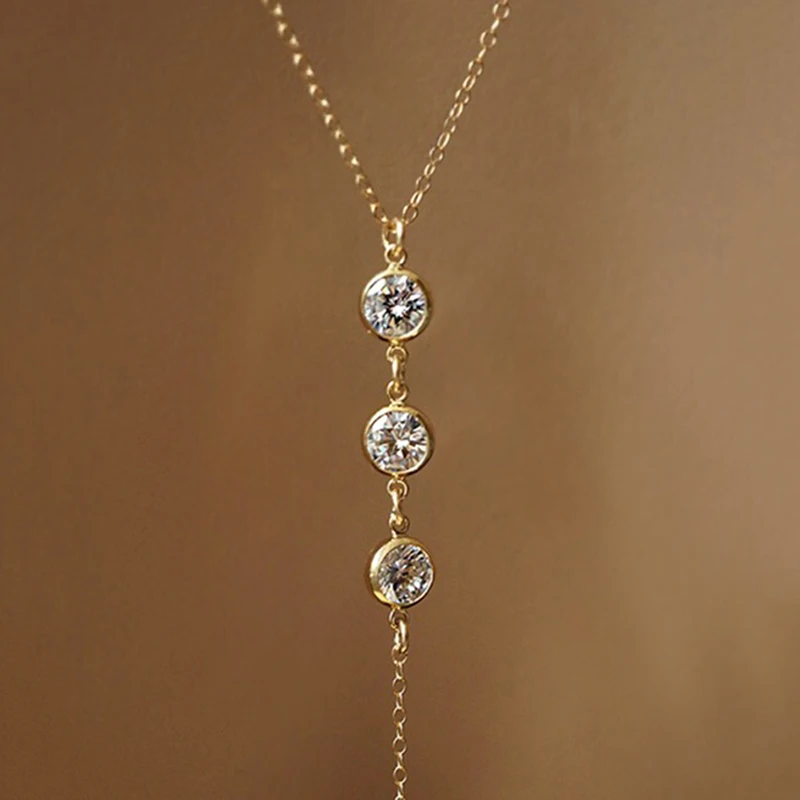 Women Boho Gold Beach Bikini Bib Crystal Wedding Summer Dress Backdrop Back Necklace Jewelry - Image 3