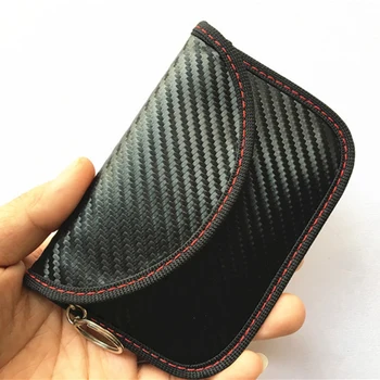 

Wallet Anti-theft Car Anti-scan Signal Carbon Fiber Black 12.5*8.5CM Accessories Protective Entry Fob Guard Bag
