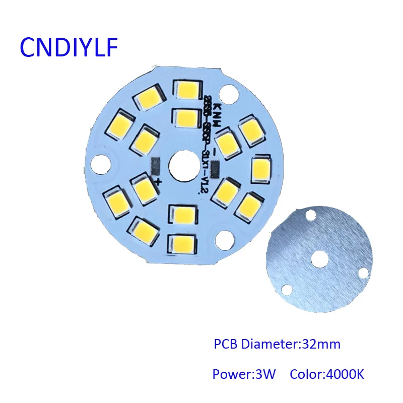 3W 6000K fría//cálida 3000K Blanco 2835 SMD LED Luz Lámpara Bombilla 32mm PCB de aluminio