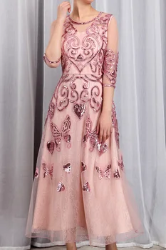 

2019 Dress Sexy Celebrity Pink Half Flare Sequined Women Print Lace O Neck Night Club Strapless Body con Dresses Wholesale