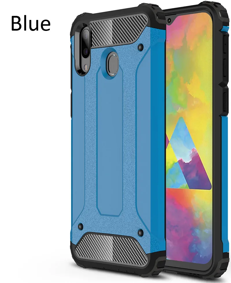 Blue Defender выдерживает падение прочный шероховатый чехол для samsung Galaxy M20 M30 M10 A10 A30 A40 A50 A60 A70 A20 Гибридный защитная обложка - Цвет: Blue