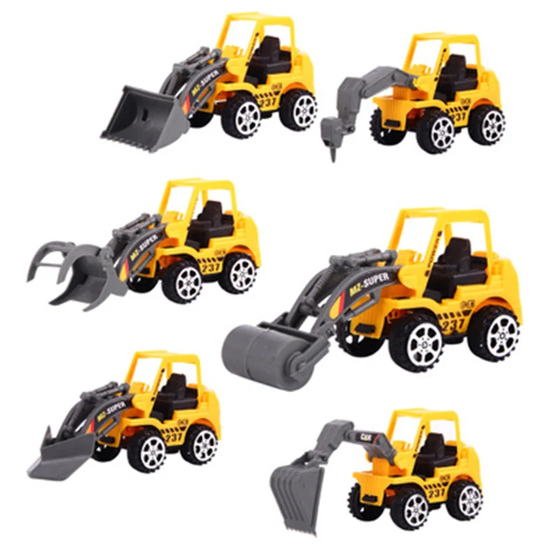 

Eva2king Mini Engineering Car Toys Bulldozer Excavator Engineering Vehicle Road Roller Charging Crane Kid's Children Toys Gift