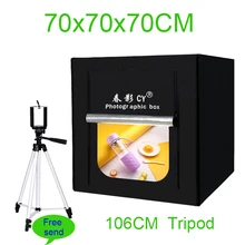 CY 70 cm LED Photo Studio Softbox Lumière Tente Soft Box fotostudio Dimmable photo boîte à lumière pour Téléphone Caméra DSLR Bijoux Jouet Chaussures