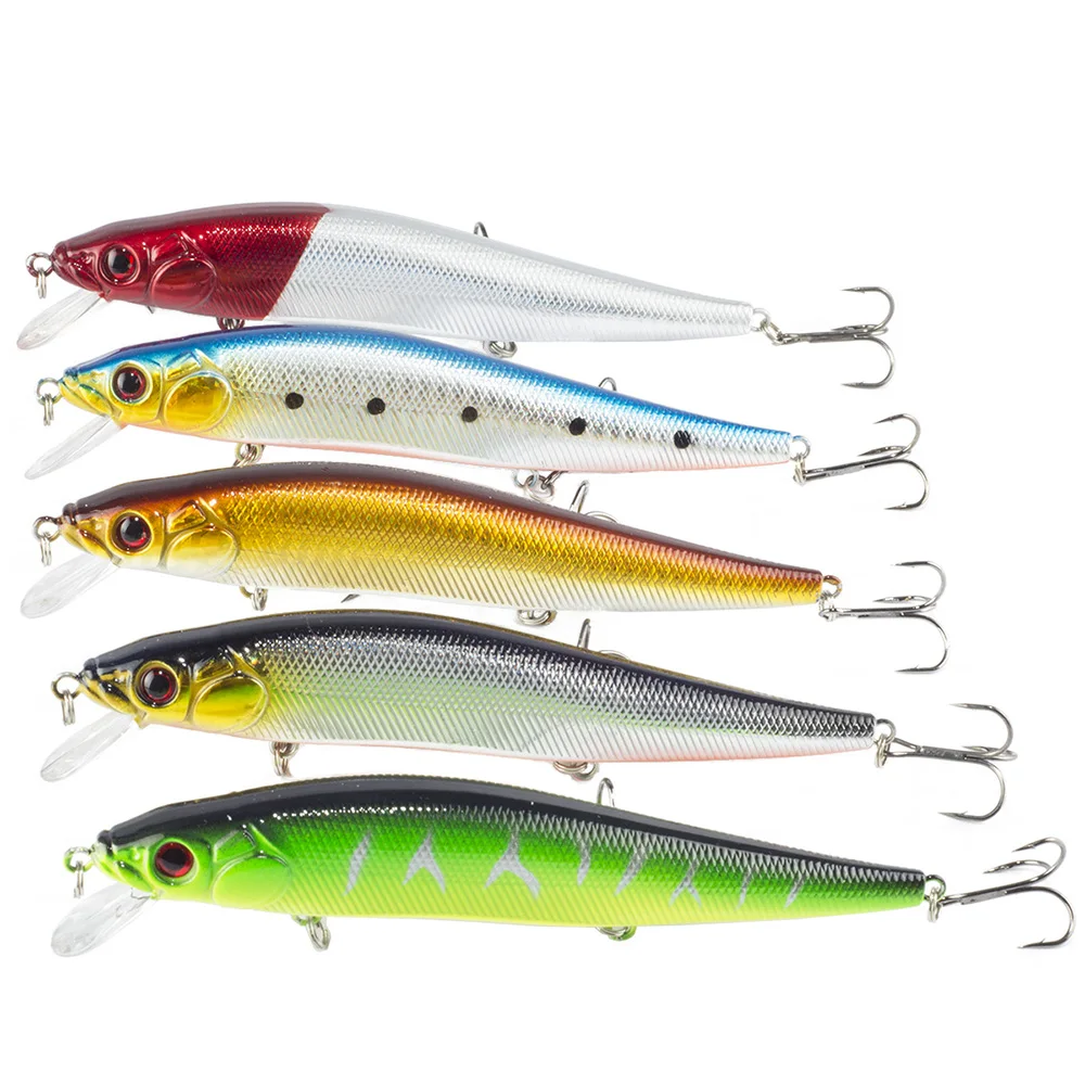 

SEALURER Free shipping 140mm/23g 5pieces/lot Minnow Fishing lures fishing tackle Laser Minnow Fishing baits Treble Hooks
