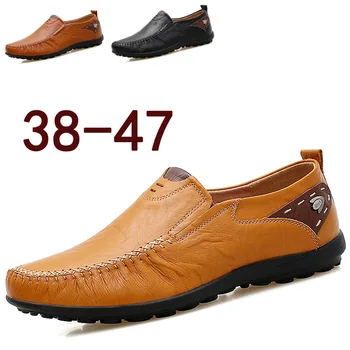 

Genuine Leather Men Casual Shoes Breathable Slip on Men Loafers Fashion Soft Moccasins Male Driving Shoes Loafers Zapatos Hombre