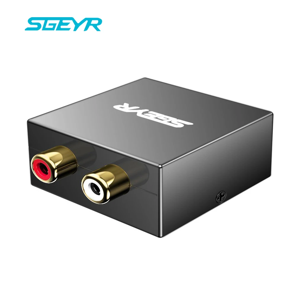 Tanie SGEYR 5.1 konwerter Audio konsola do gier Adapter pozłacane gniazdo Audio 2 rca (L R) jack i 3x3.5mm Jack dwukierunkowy konwersji