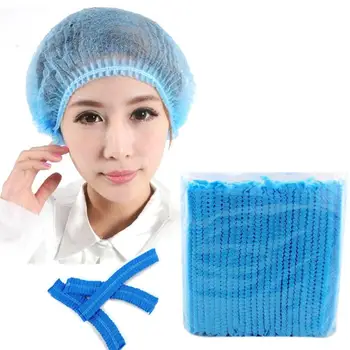 

100Pcs Solid Color Elastic Mesh Disposable Eyebrow Tattoo Hat Anti Dust Bath Cap