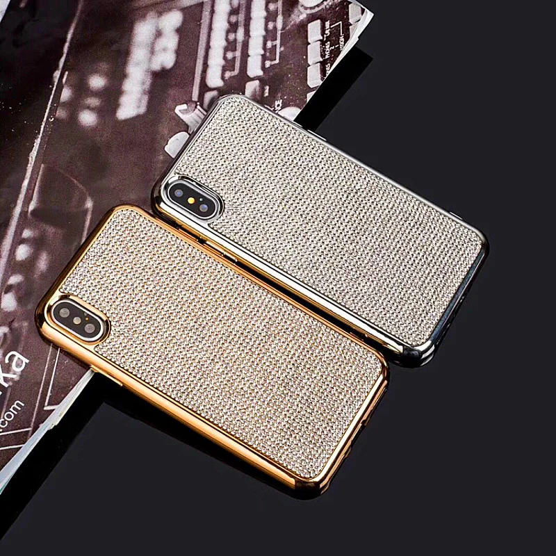 Luxury Bling Glitter metal diamond case for iPhone X 7 8 6 Plus 5.5 inch rhinestone (10)