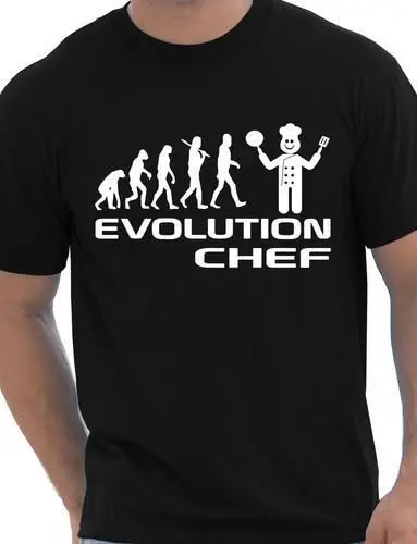 Забавная Мужская футболка evolation Of A Chef cooking Подарочная большого размера и Colors