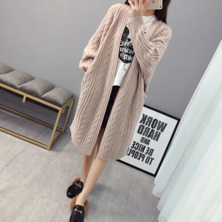Harajuku Cardigan Women's Sweater Autumn Winter Long Cardigan Coat 2019 New Fashion Women's Clothing Twist Ladies Sweater (7)