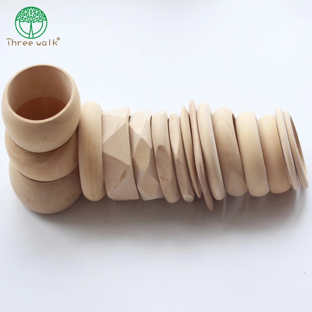 Один набор из 16 шт. смешанный дизайн хорошее дерево необработанные деревянные браслеты браслет набор для DIY цена
