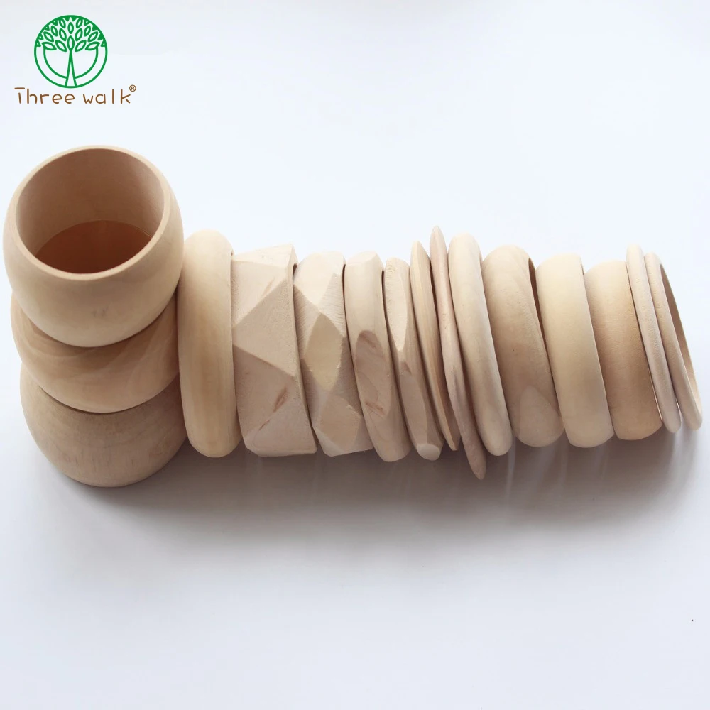 

One set of 16pcs Mixed Design Good Wood Unfinished Wooden Bangles Bracelet Set For DIY Wholesale Price