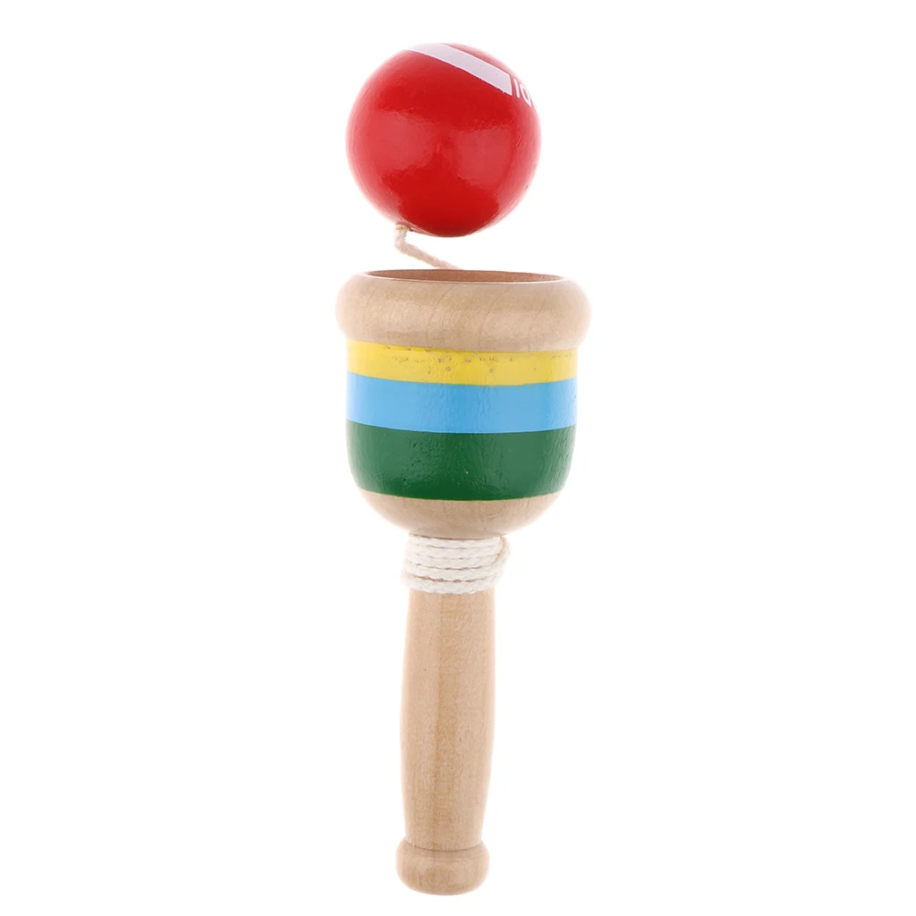 1 Piece Japanese Classic Wooden Toy Kendama Cup and Ball Toss Catching Game Red
