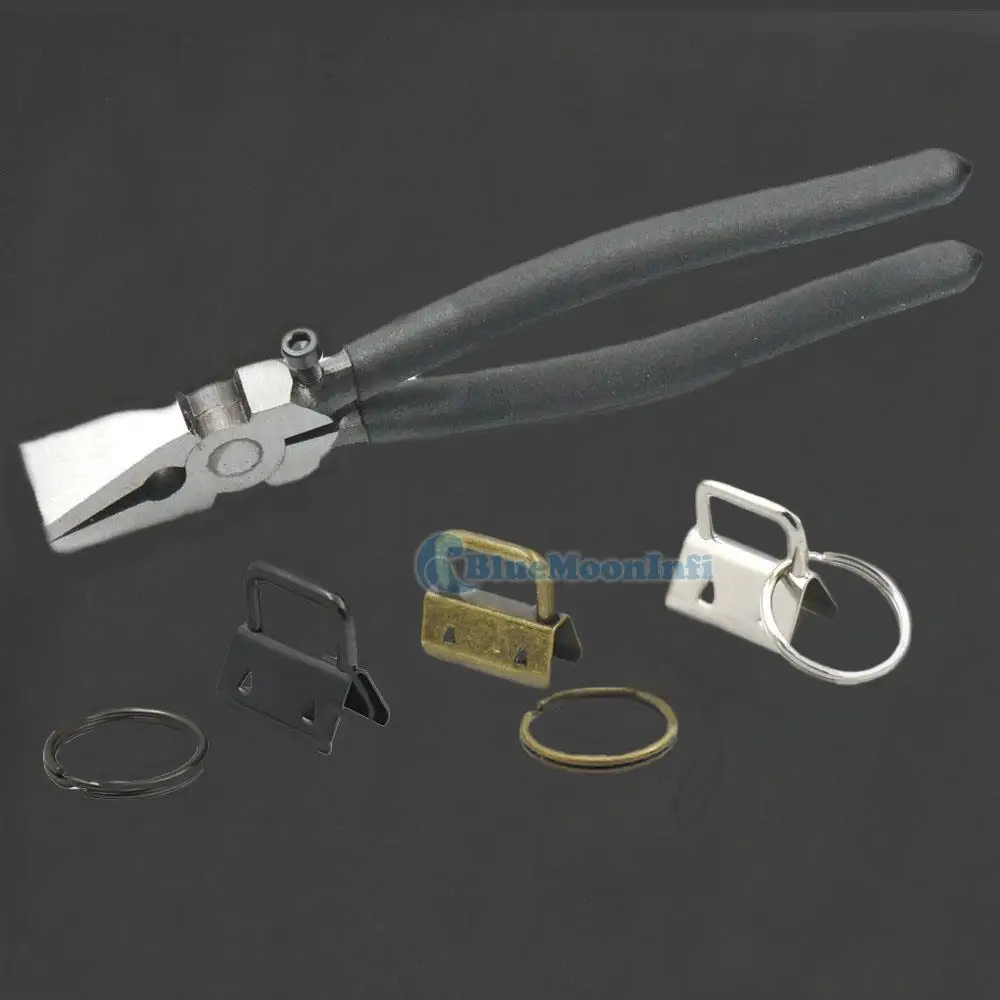 

20 sets 25mm 32 mm Key Fob Keychain Split ring wrist Hardware Wristlets Cotton With Tools