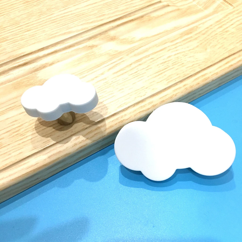 Kids Drawer Cabinet Pulls Room Knobs and Handles Cloud Shaped Cartoon Furniture Handles Plastic  Cloud Door Knob- L/S
