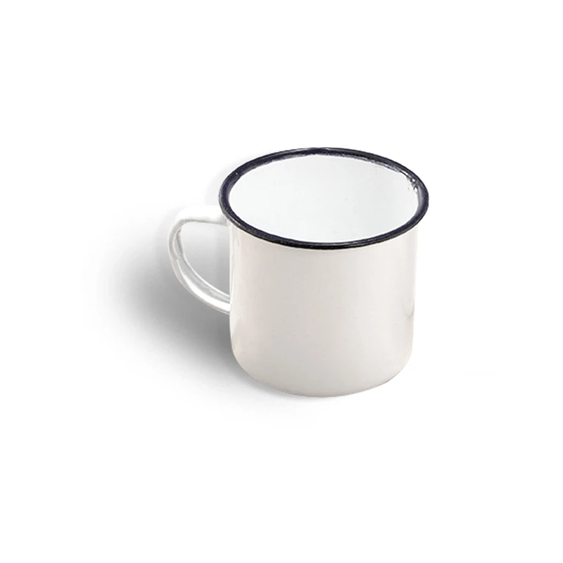 Эмалированные одноцветные молочные чашки модные Термосы чашки Кофе Чай пивная чашка с рукояткой посуда для напитков 4 цвета чашка XO001 - Цвет: white