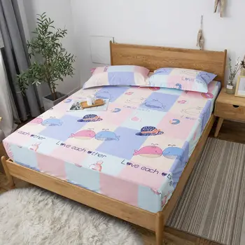 

Bonenjoy TPU Waterproof Material Bed Sheet with Rubber Elastic Single Size Bed Linen for Kids Cartoon Bed Fitted Sheet Sets