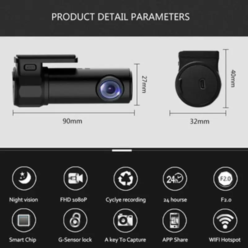 Автомобильный видеорегистратор FC106 Smart WiFi dvr 5MP камера 170 градусов беспроводной Автомобильный видеорегистратор 1080P Full HD ночная версия видеорегистратор