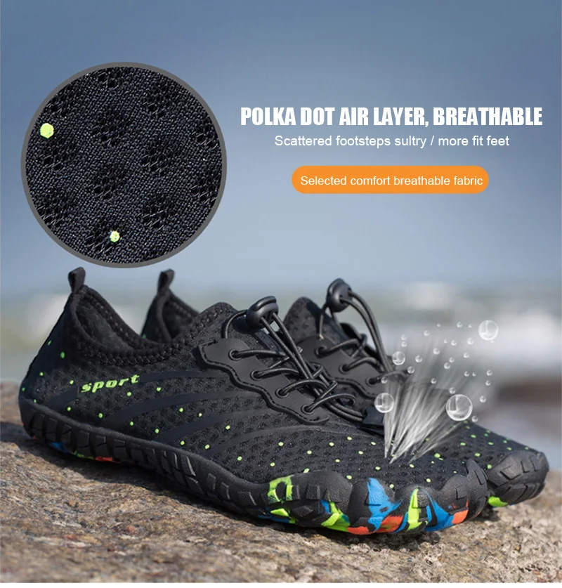Verão dos Homens Sapatos de Água para Mulheres Sapatos de Praia Natação do Aqua Sapatos de Mergulho Sandálias de Pesca Novo Respirável Upstream Tênis Descalços 8 High Quality Esporte e Lazer
