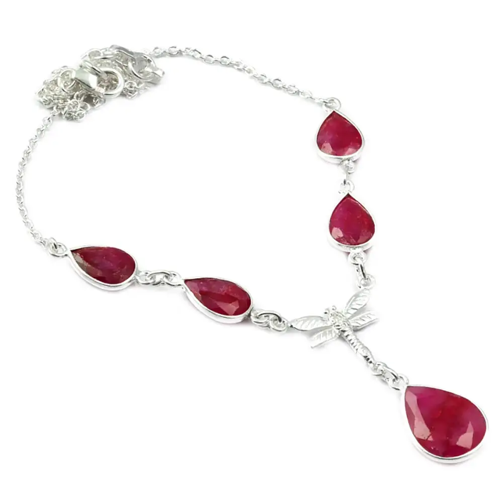 

Nature Ruby Necklace 925 Sterling Silver, 44.5 cm, 2SN0053