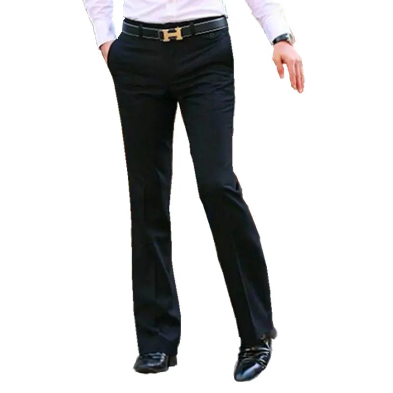 Men's Suit Pants Micro-Horn trousers Male Business Black Straight Wide-leg Suit pants British Casual Men's big pants