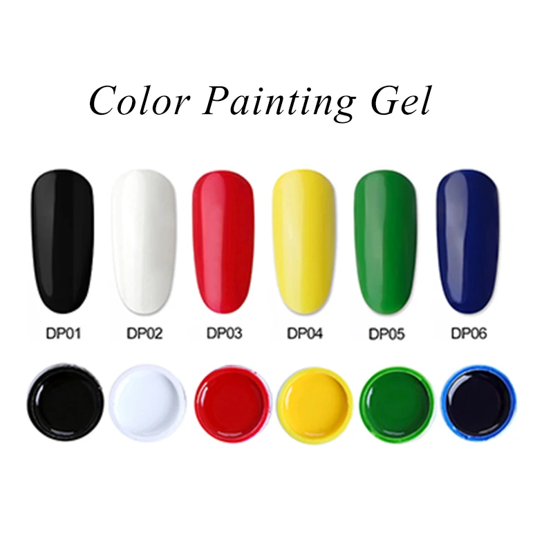 

MONASI White Black Paint Super Pigmented 36 Colors Painting Gel Ink UV LED Soak Off DIY 2019 New Nail Art Design French Manicure
