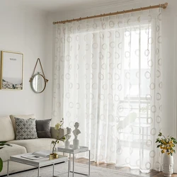White Linen Embroidered Tulle Curtains For Living Room Voile Sheer Curtains For Bedroom Kitchen Window Custom Made Curtains White Linen Embroidered Tulle Curtains For Living Room Voile Sheer Curtains For Bedroom Kitchen Window Custom Made Curtains