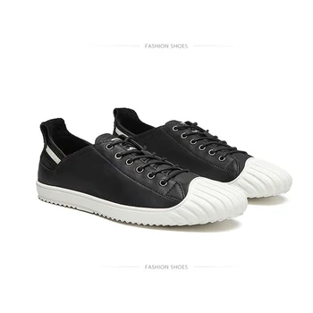 

2019 The New Listing Genuine Leather Men Board shoes Casual Fashion Comfortably breathable Walking shoes non-slip