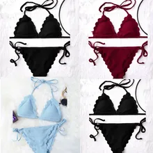 Сексуальный комплект бикини, кружевная одежда для плавания, женский купальник на бретелях, Одноцветный купальник, дышащий купальник, винтажный бикини