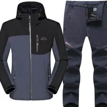 DIRENJIE мужская зимняя водонепроницаемая Треккинговая флисовая куртка брюки рыболовный софтшелл уличный для пешего туризма походная куртка+ брюки 2 шт