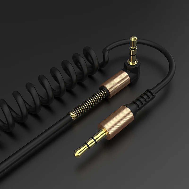 

Retractable 3.5mm Male to Male Stereo Loudspeaker Headphone Car Aux Audio Extension Spring Cable