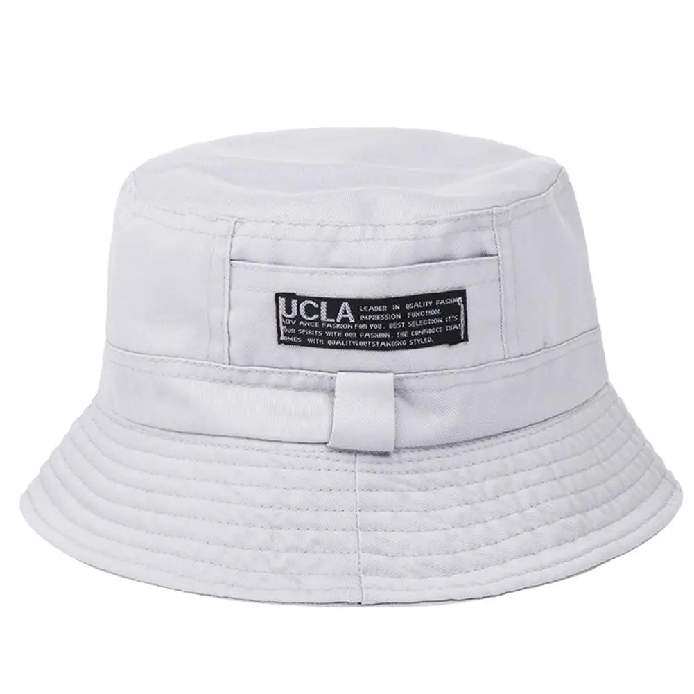 

Women Men Outdoor Letters Print Soft Canvas Summer Sun Shade Cap Bucket Hat Multi Colors