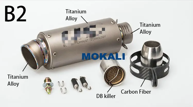 Mokali Универсальный Титан& мотоциклетный, из углеродного сплава выхлопных газов для Tmax 500 escapamento de moto для BMW S1000RR moto глушитель выхлопной трубы дБ убийца