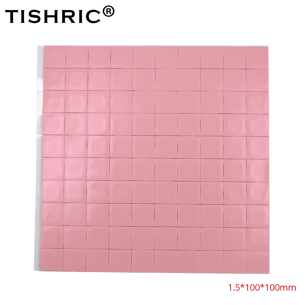 TISHRIC حار بيع الأحمر GPU وحدة المعالجة المركزية الحرارية منصات 1.5 ملليمتر برودة موصل سيليكون الوسادة غرفة تبريد 100*100*1.5 ملليمتر PC مروحة تبريد الح...