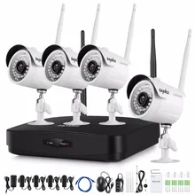 SANNCE Full HD 1080P 4CH Wireless NVR CCTV Security System 2.0MP IP Camera 1080P Wifi Network outdoor Surveillance kit
